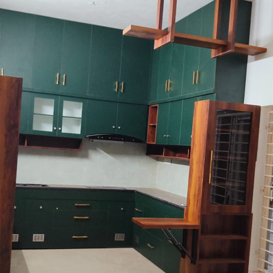 Green Modular Kitchen