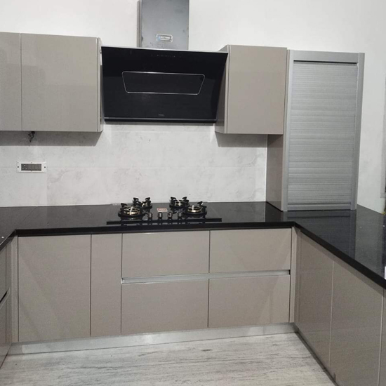 Modular kitchen grey 2