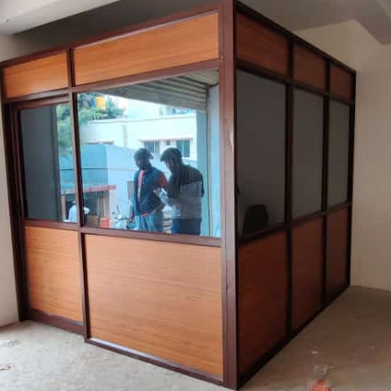 Wooden Color Aluminium Partition